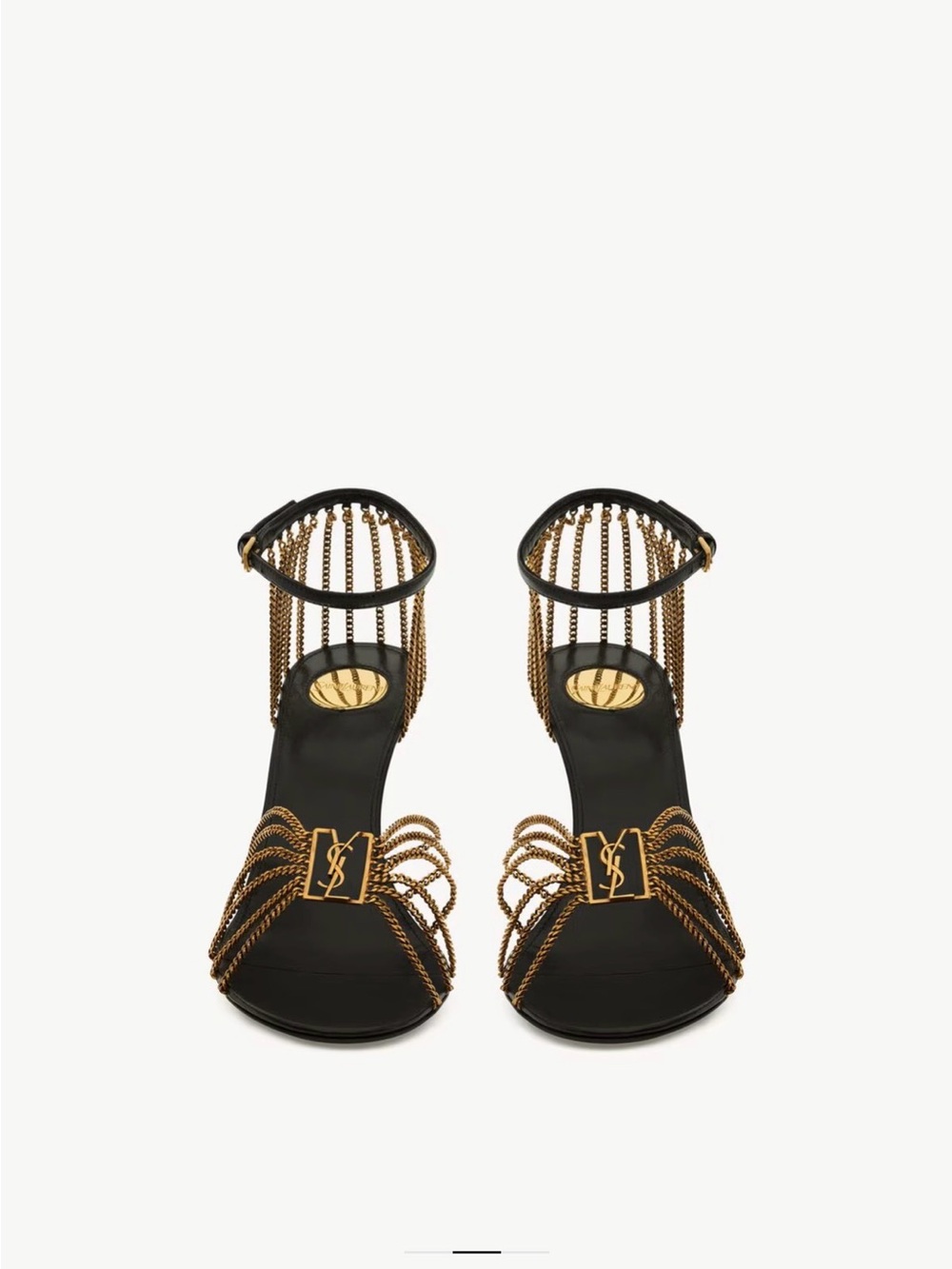 Yves Saint Laurent Babylone Black leather Heels with metal Chain Accents - Picture 5 of 5